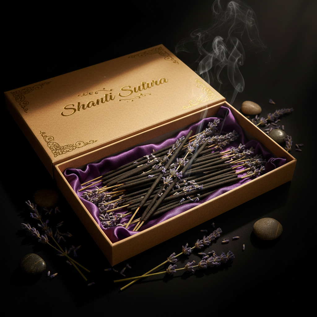 Shanti Sutra unboxing with lavender inside kraft box