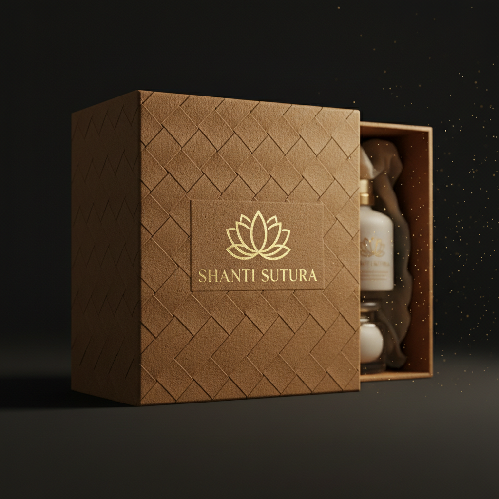 Shanti Sutra packaging detail with branding