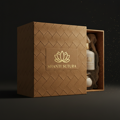 Shanti Sutra packaging detail with branding